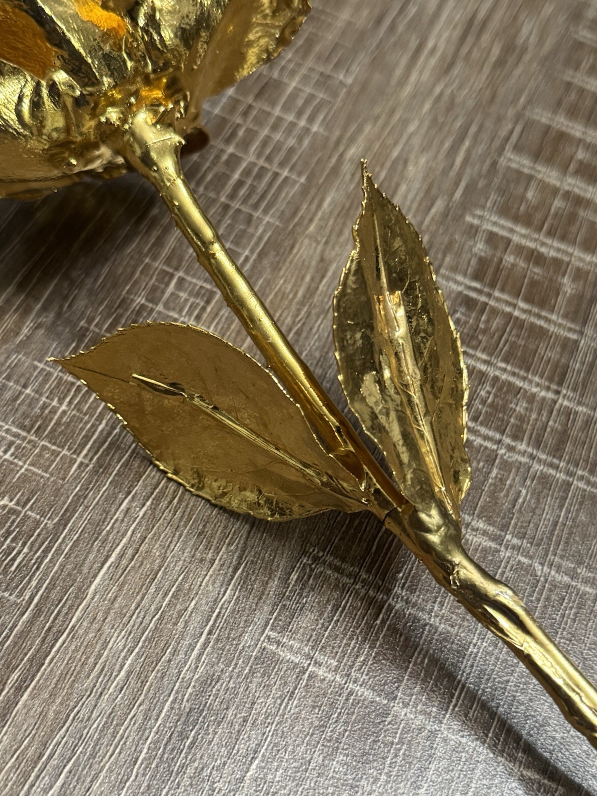 24k Rose Co Gold Dipped Rose Semi Open Bud In Box