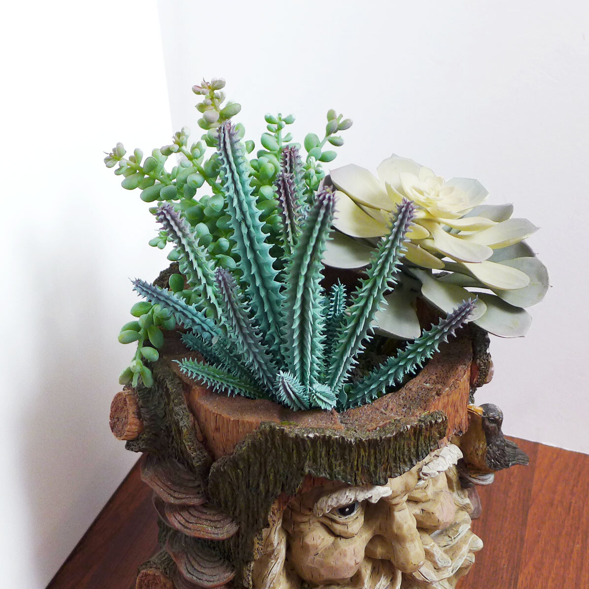 Artificial Plants Mix Gray Succulents Cactus Louts Bean Grass of 3 Pcs (#56)