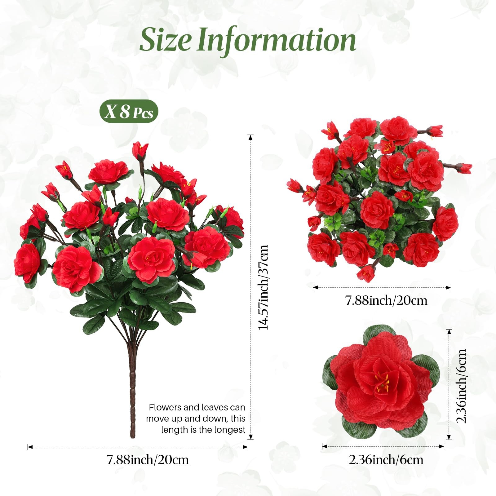 8 Large Bundles Artificial Flowers for Outdoors Spring Decoration, UV Resista…