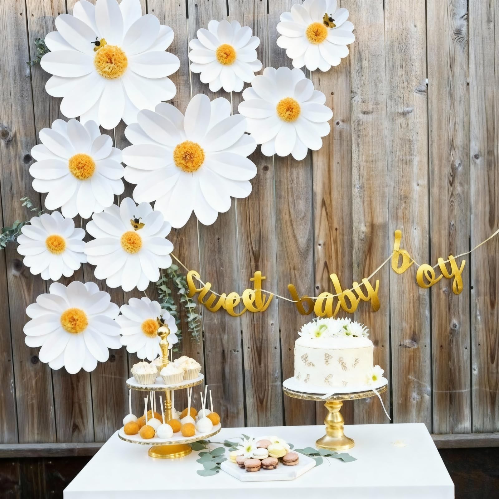 3 Pcs Giant Artificial Daisy Flowers Decoration 12 16 20 Inch Wedding Decor