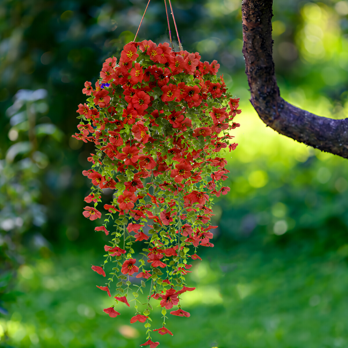 4PCS Artificial Fake Hanging Basket Plants Silk Flowers Vine Home Outdoor Decor