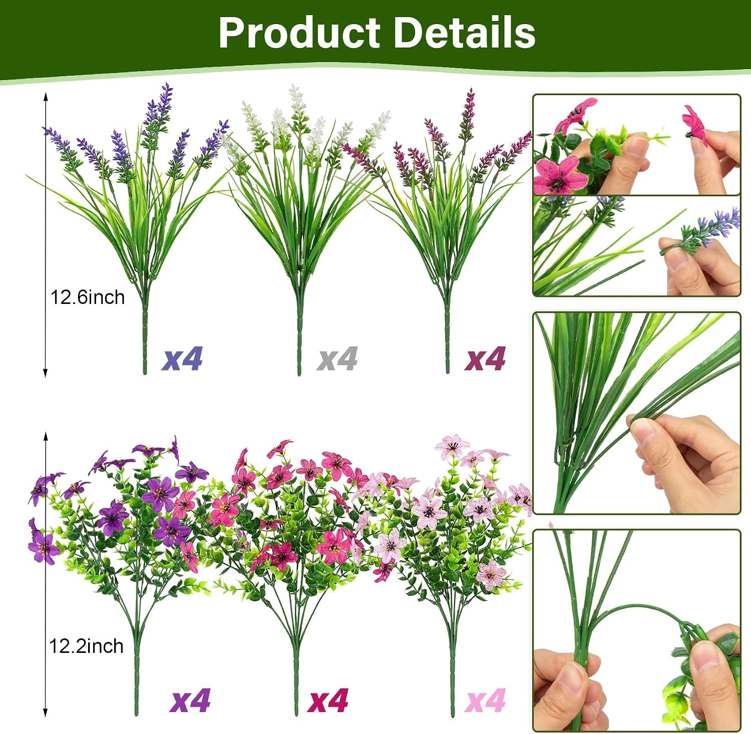Elegant 24 Count Faux Flower Bundles for Home and Garden – Low Maintenance Charm