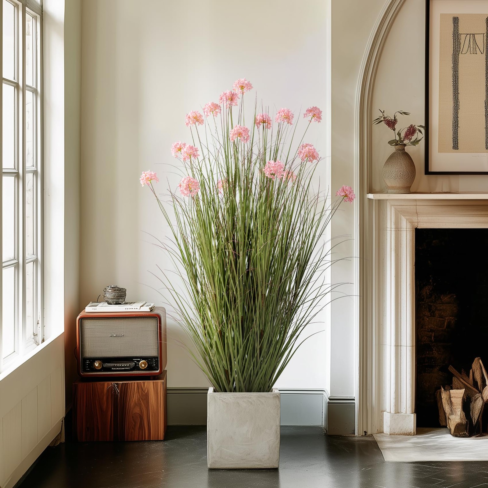 57in Lifelike Artificial Tall Grass Plant with 19 Lifelike Dandelion Flower a…