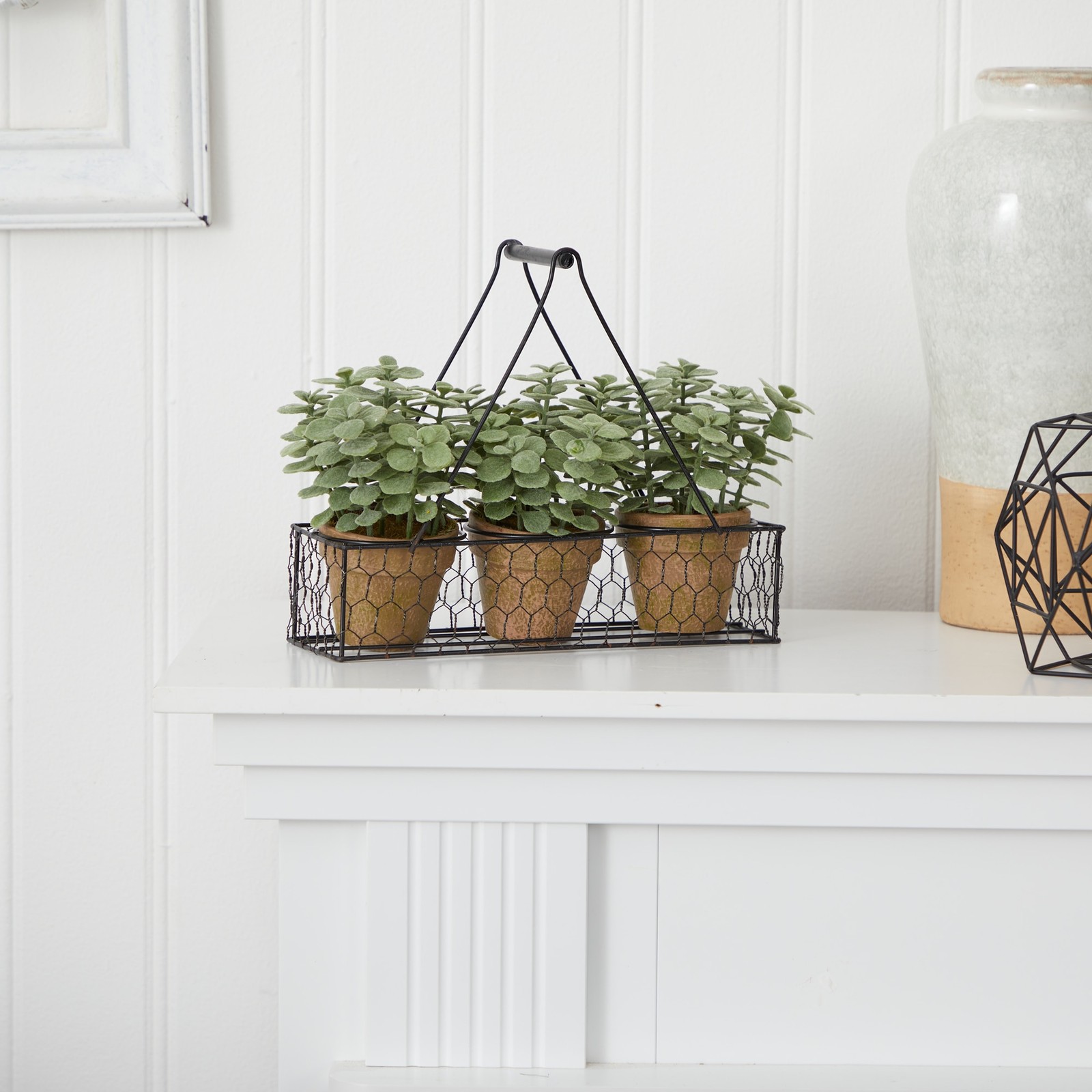 7 Inch Mini Jade Artificial Plant Hanging Planter Bendable Branches Decor