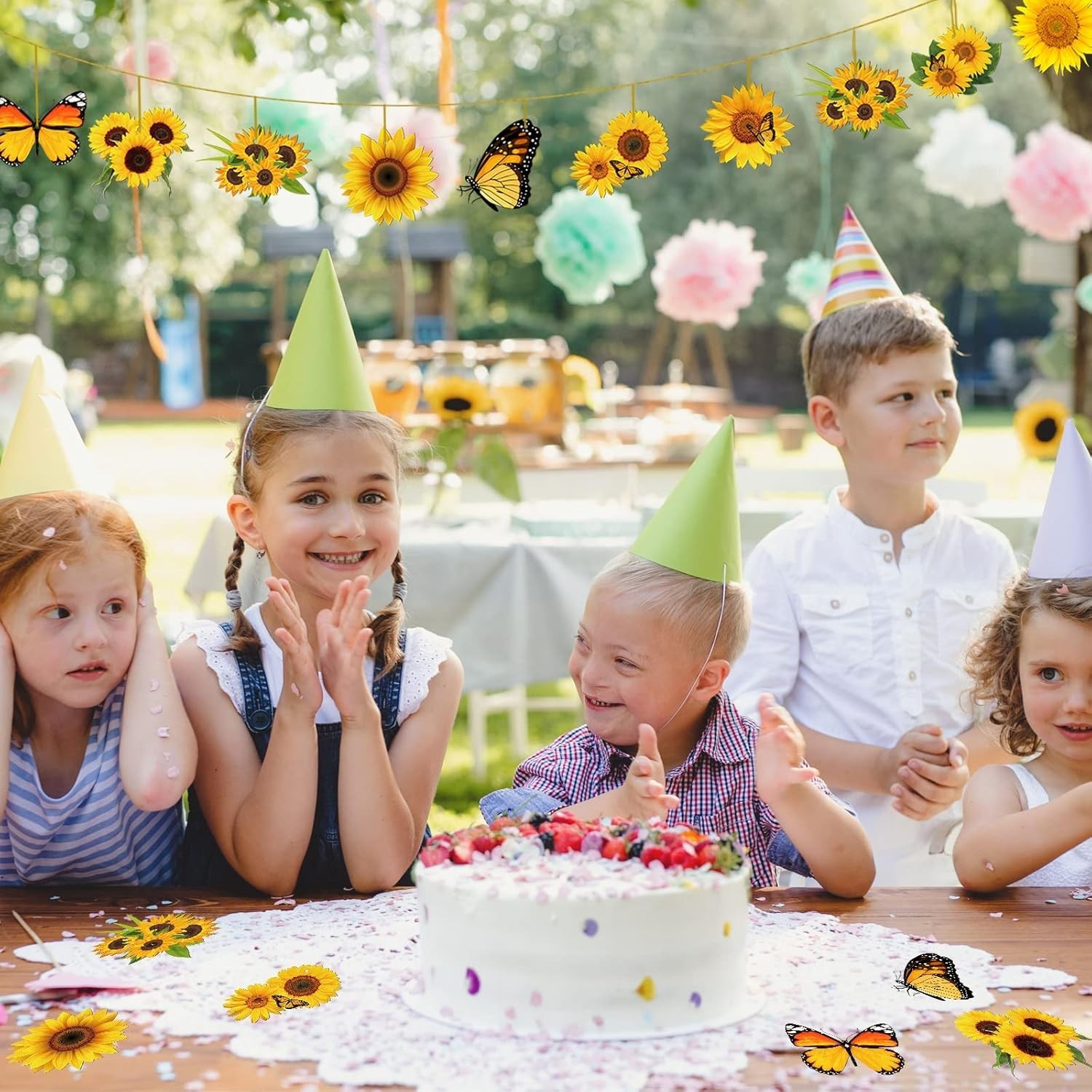 Delightful Sunflower and Butterfly Ornaments – 36 Pcs for Cheerful Celebrations