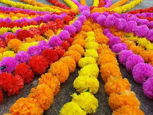 20 Pcs Indian Artificial Marigold Wedding Mehandi Home Decoration Flower Garland