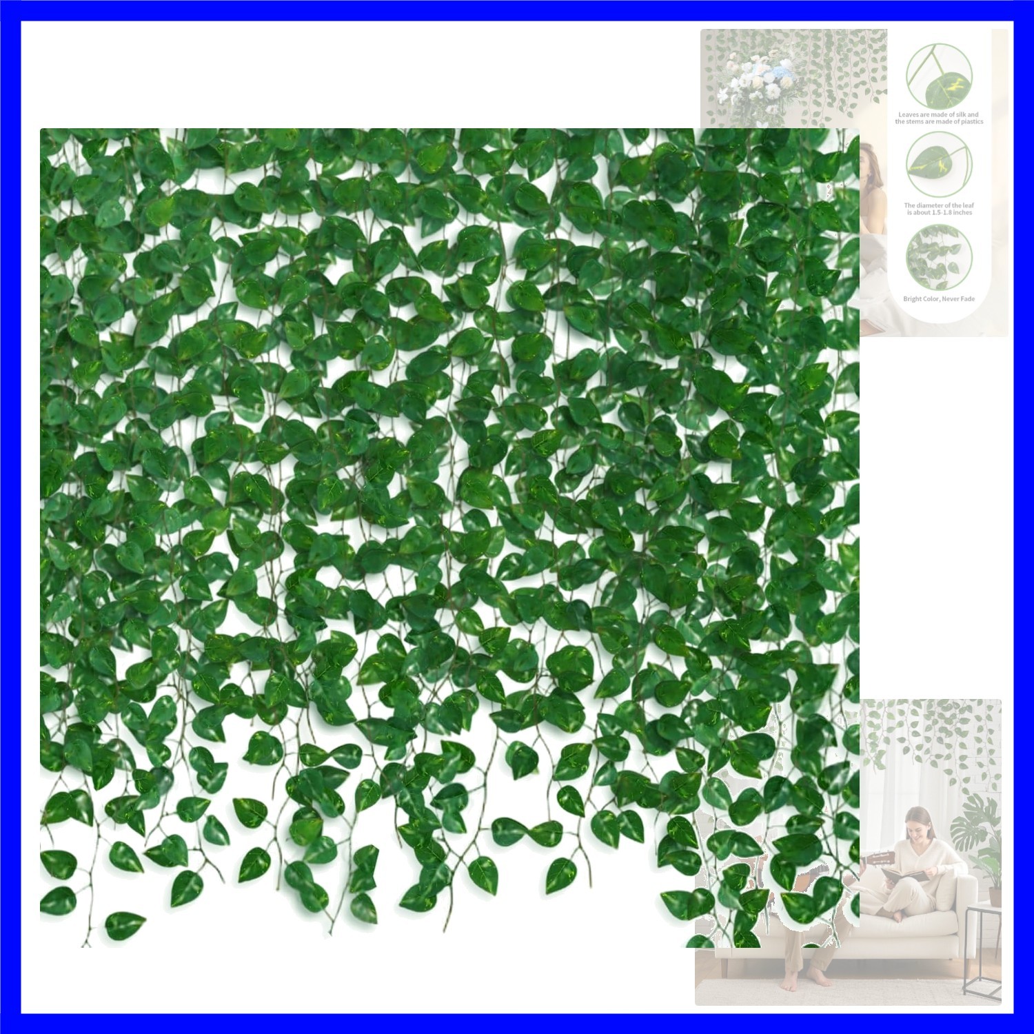 24 Pack 172Ft Fake Plants Artificial Vines for Room Decor, Faux Ivy Greenery …