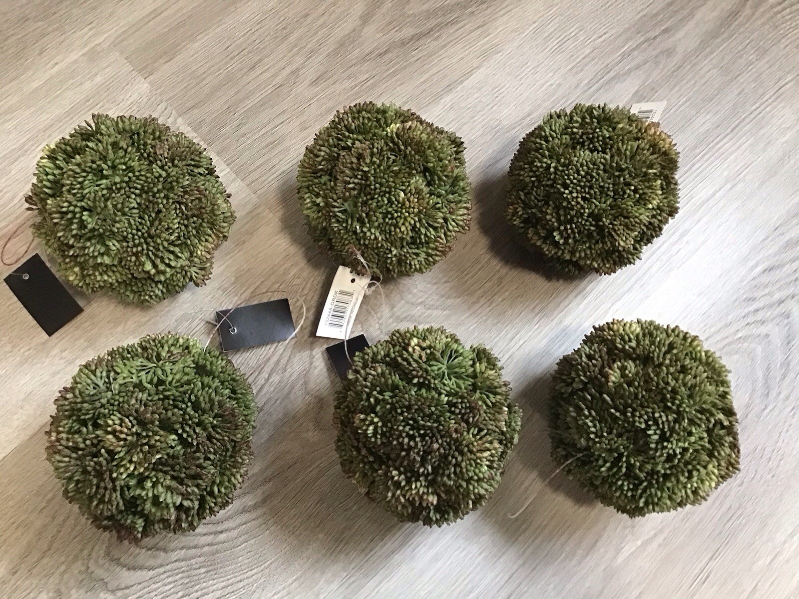 New 6 Faux Topiary Balls Floral Hanging Greenery Artificial Foliage 3.5” Decor