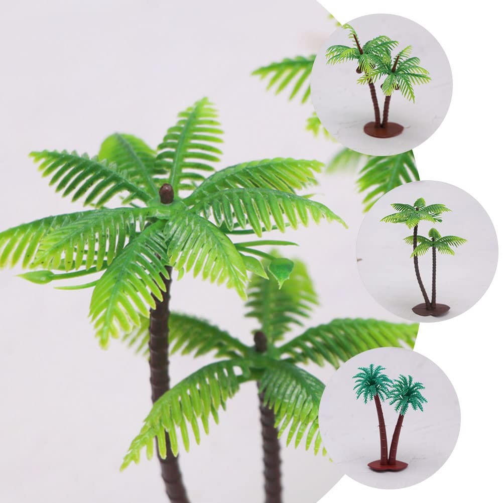 12Pcs Artificial Coconut Tree Model Set Miniature Palm Trees for Indoor Decor…