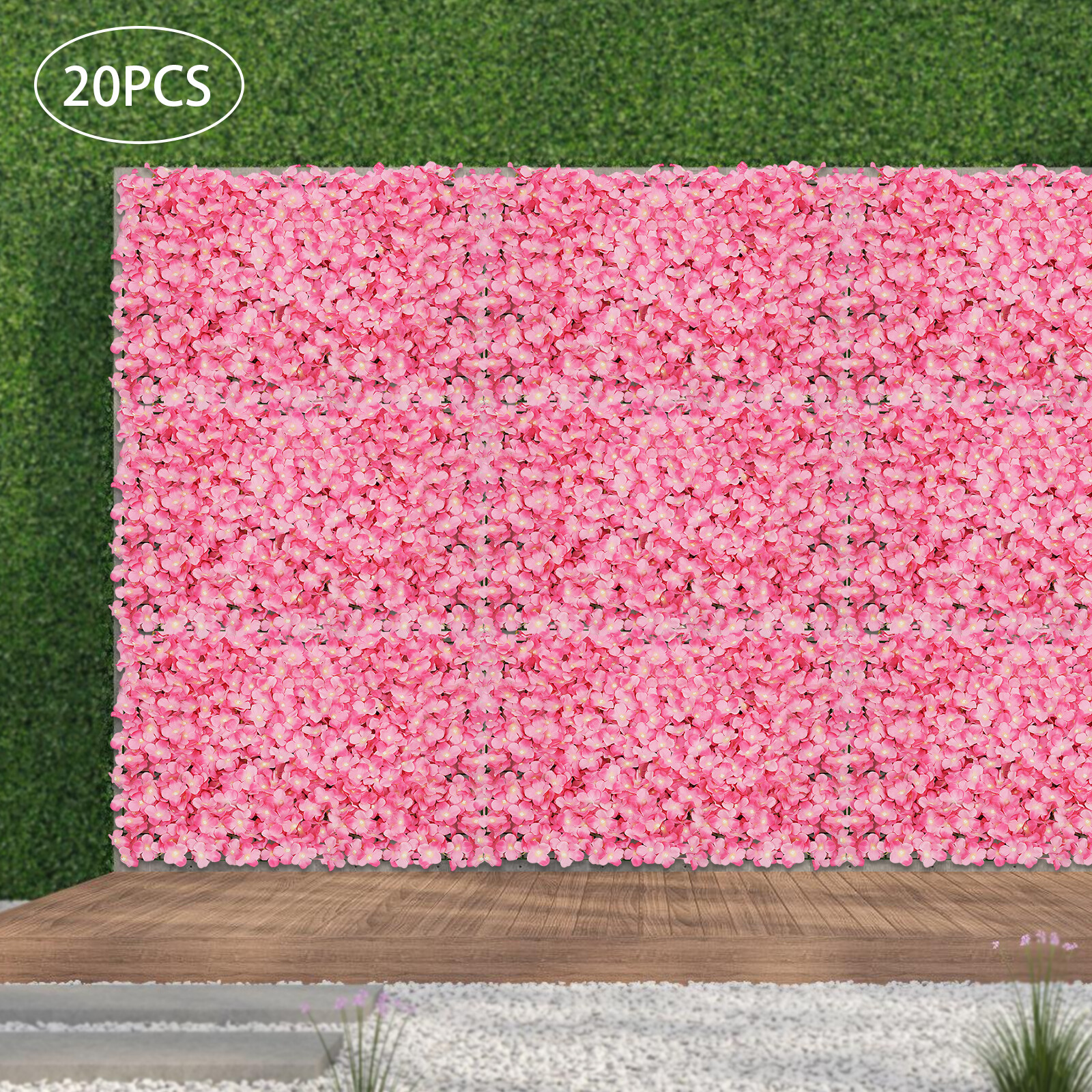 20Pc 16″x24″ Silk Flower Panels for Weddings & Events – Elegant Floral Backdrops