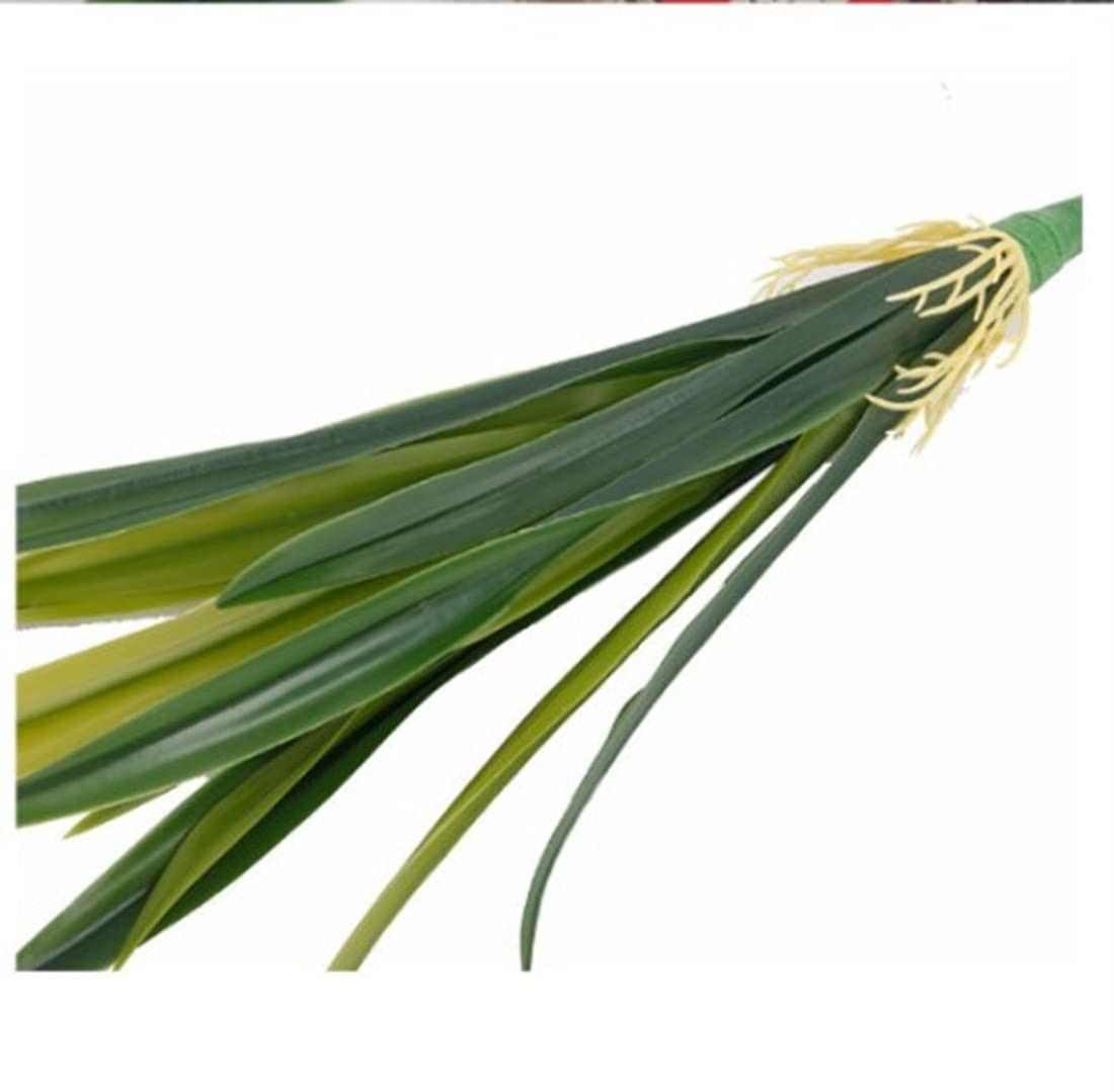 4 PCS Green 12.2 Inch Artificial Orchid Leaf Plastic Phormium Bush Plant
