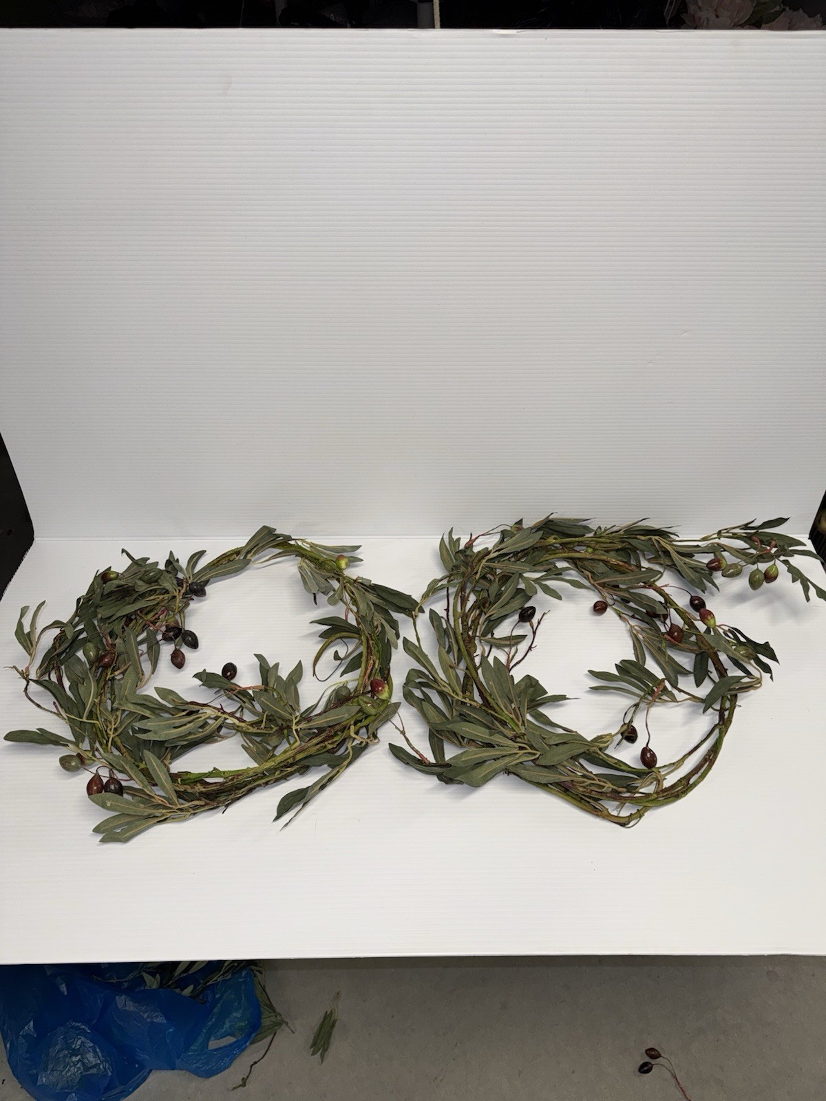 Lot of 2 6ft + Olive Branch Garlands Artificial Olive Tree Farmhouse Decor Wine