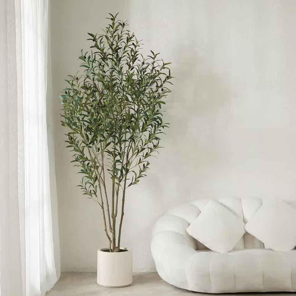7Ft.Artificial Olive Tree Indoor/Outdoor- Faux Plant Uv-Resistant ,Dense Foli…