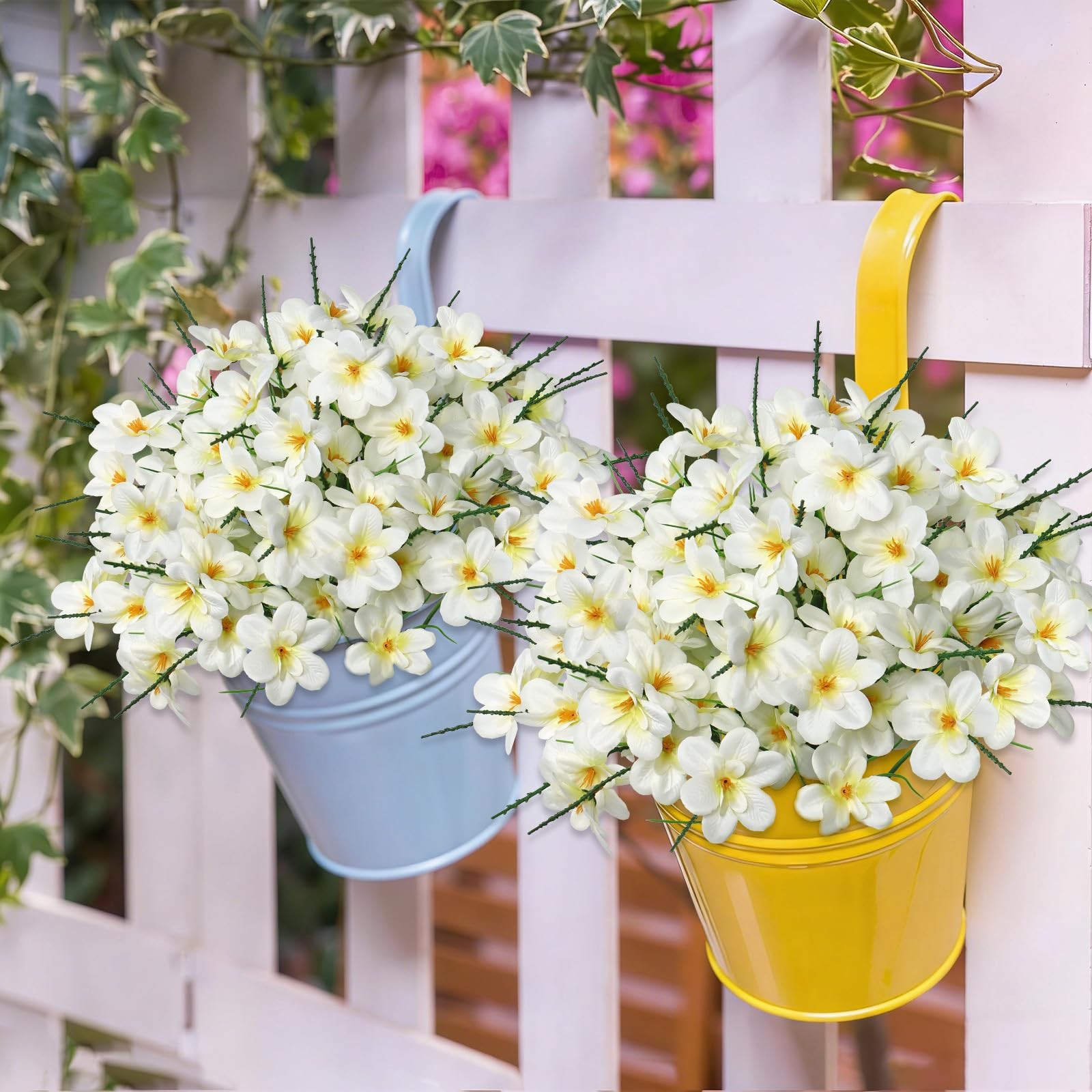 Artificial Flowers for Outdoors 6 Bundles Fake Plastic Flowers UV Resistant S…