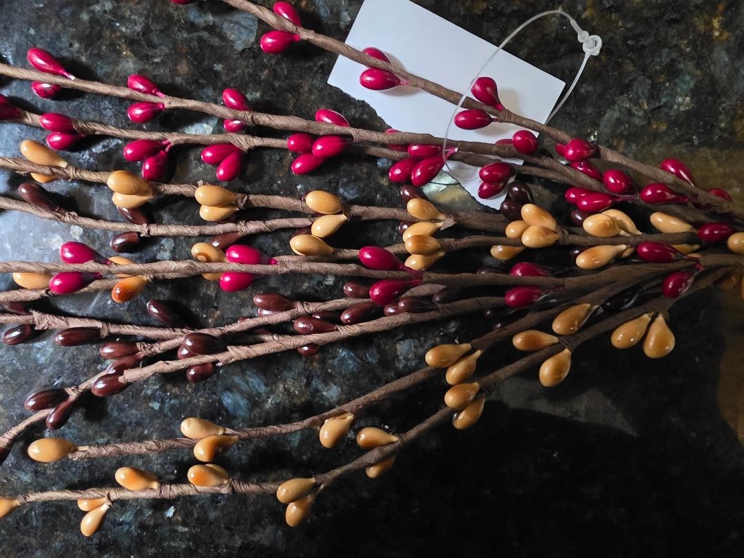 RARE Pip Berry Pecan Pie Mix 12″ Stem ~ Home Decor