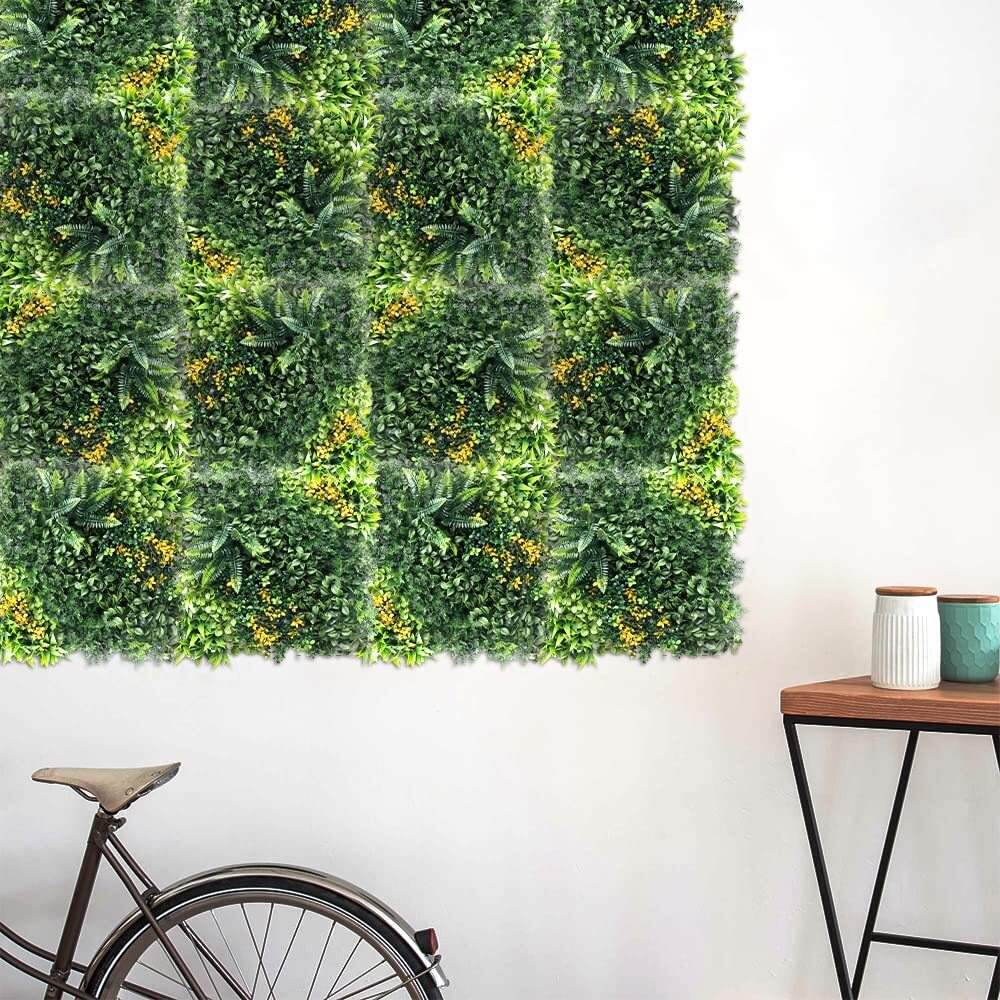 20″x20″ Artificial Faux #8 3D Mixed Panel Leaf Privacy Fence Screen Decor Hedge