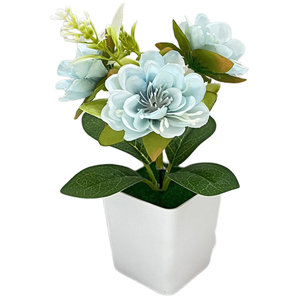 Low Maintenance Silk Chrysanthemum Potted Plant 14 x 5.5cm for Any Room Decor