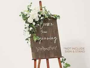 Ling’s Moment 2pcs Wedding Flowers Garland Artificial Floral Swag Arch
