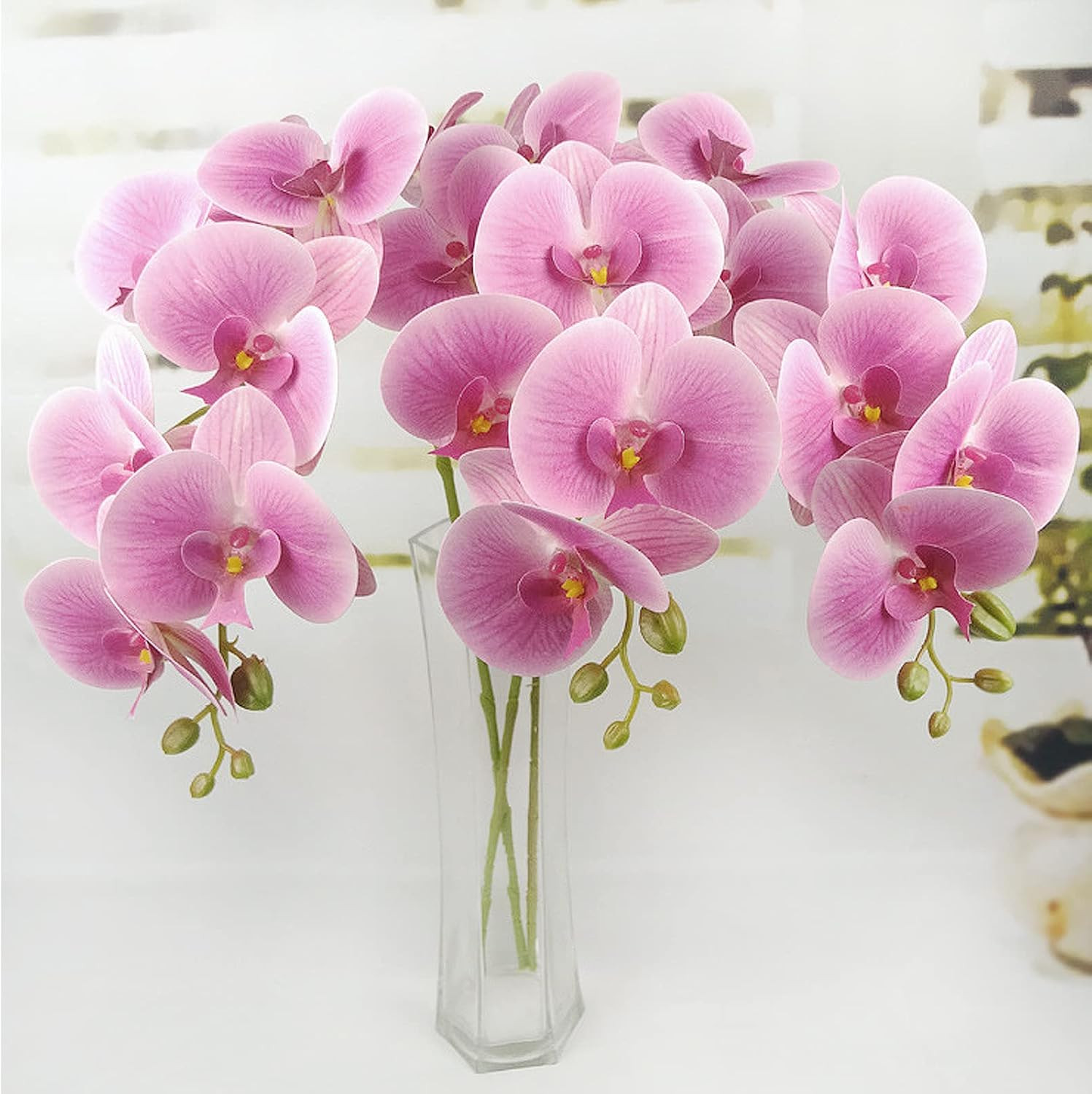 20 PCS Artificial Orchid Flower Heads – Fake Butterfly Flower Heads Faux Flower
