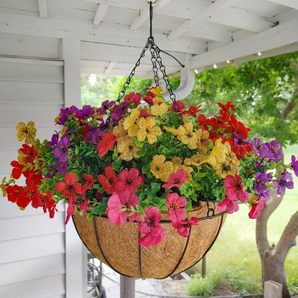 6 Piece Faux Daisy & Eucalyptus Flower Bundles for Indoor & Outdoor Elegance