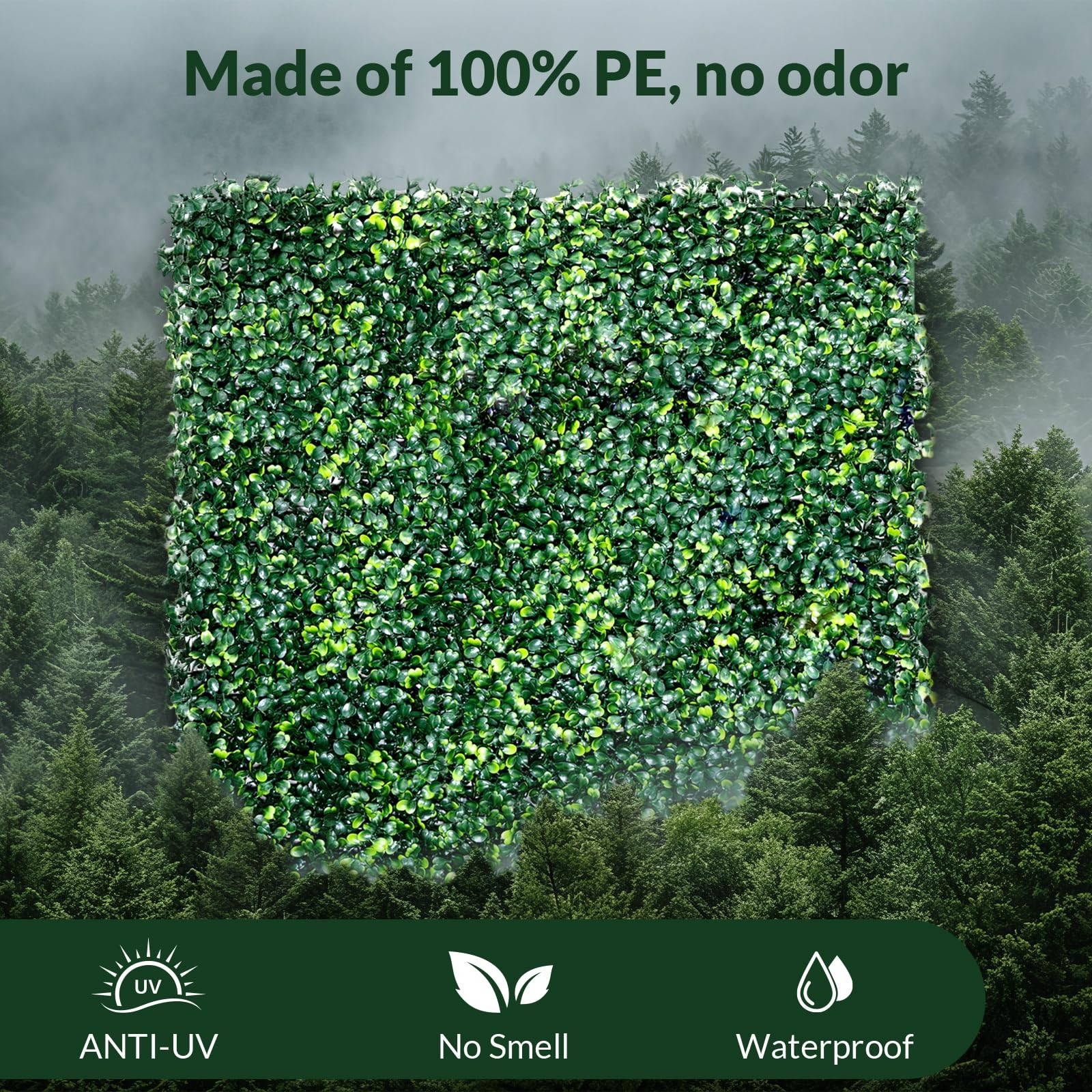 Artificial Grass Wall Panel Backdrop, 12PCS 10″x10″ Artificial Boxwood, Cover…