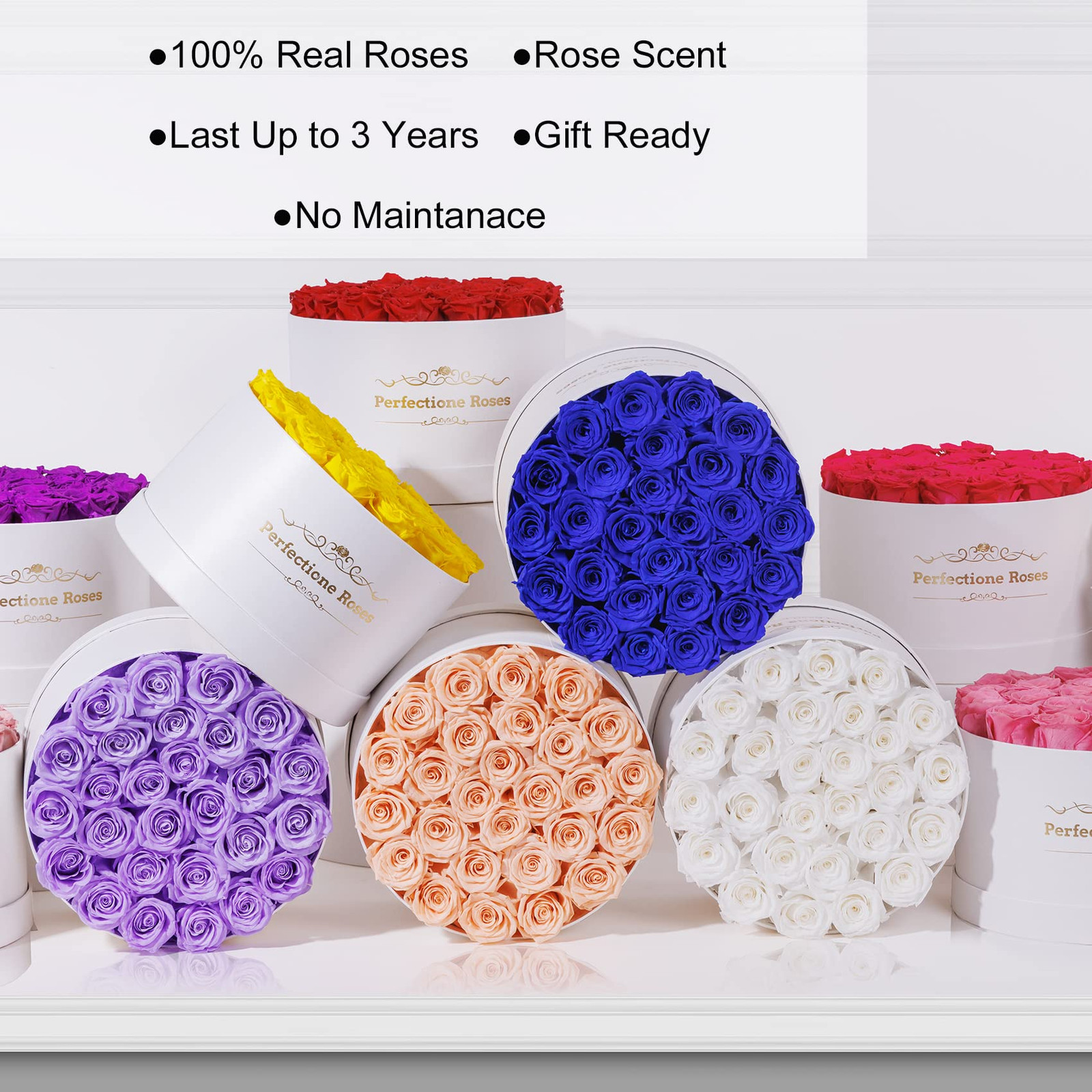Forever Real Roses in a Box, Preserved Rose That Last Up to 3 Years, Flowers …