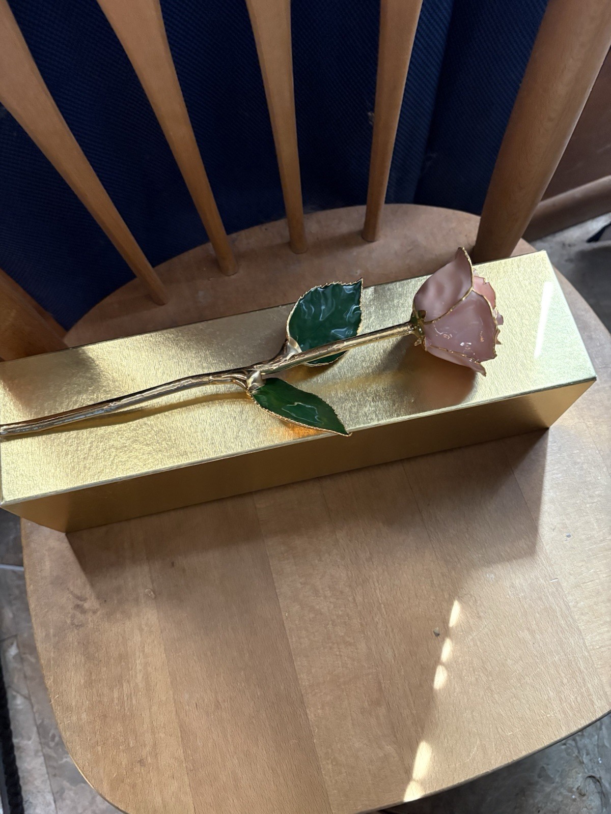 Real Rose Dipped In 24k Gold Pink Rose Flower Boxed Original Keepsake