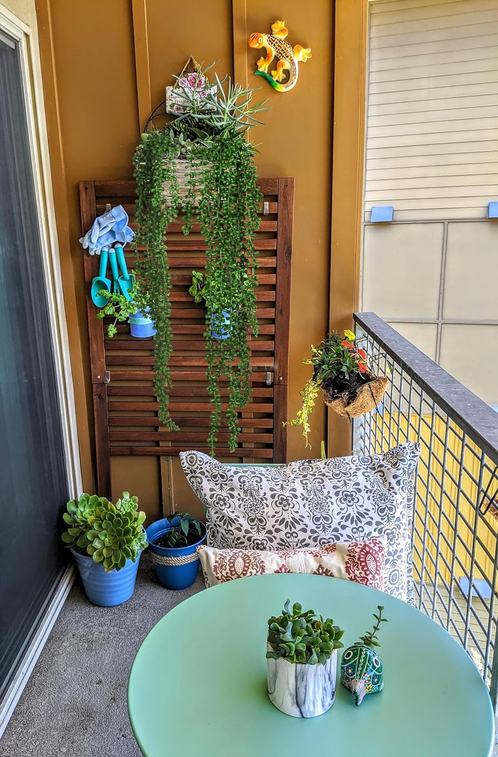 6Pcs Artificial Hanging Succulents Fake String of Pearls Plant Faux Greenery Wal
