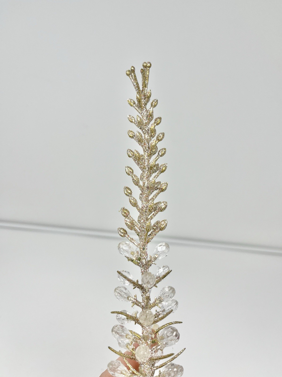 Lot 2 Foxtail Lily Flower Stems Approx. 25” Long Acrylic/Plastic Buds Glitter
