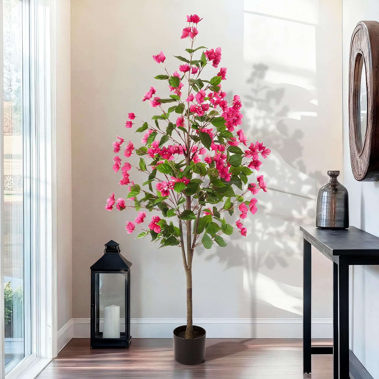 2 Pcs 5 FT Artificial Bougainvillea Trees Fake Bougainvillea Flowers Tree in …