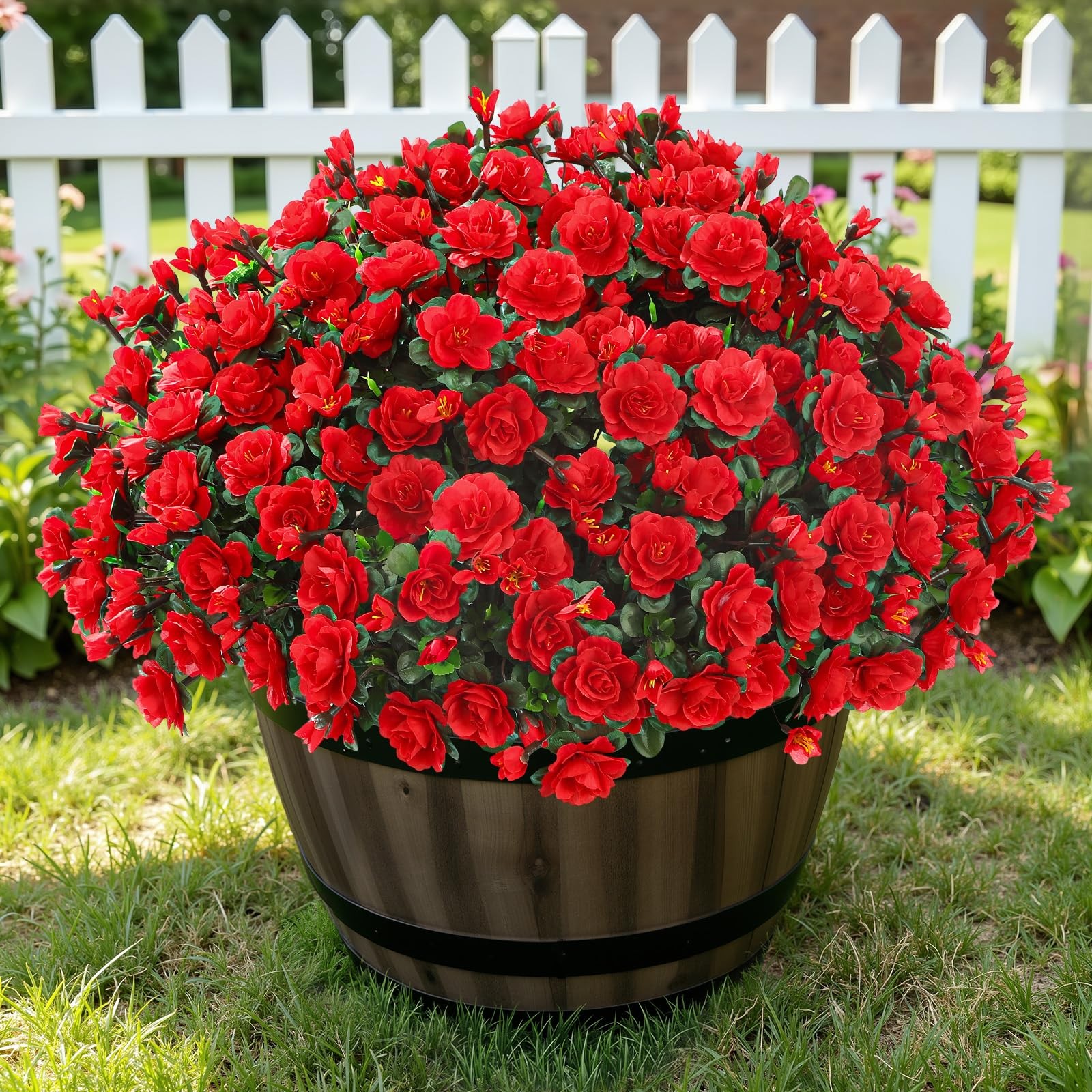 8 Large Bundles Artificial Flowers for Outdoors Spring Decoration, UV Resista…