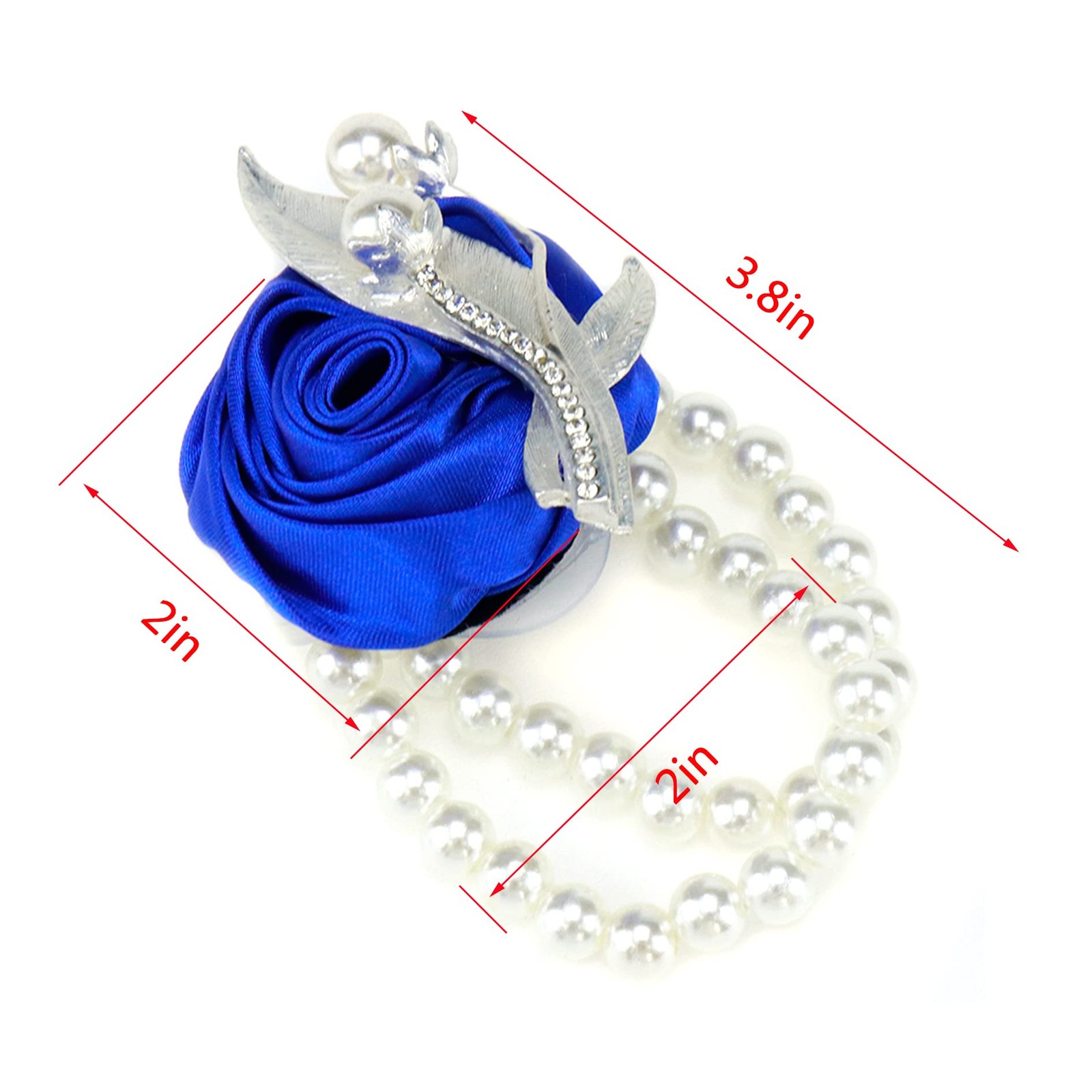 2 Pcs Wedding Wrist Flower, Bridesmaid Bride Corsage Pearl Decor Hand Flowers…