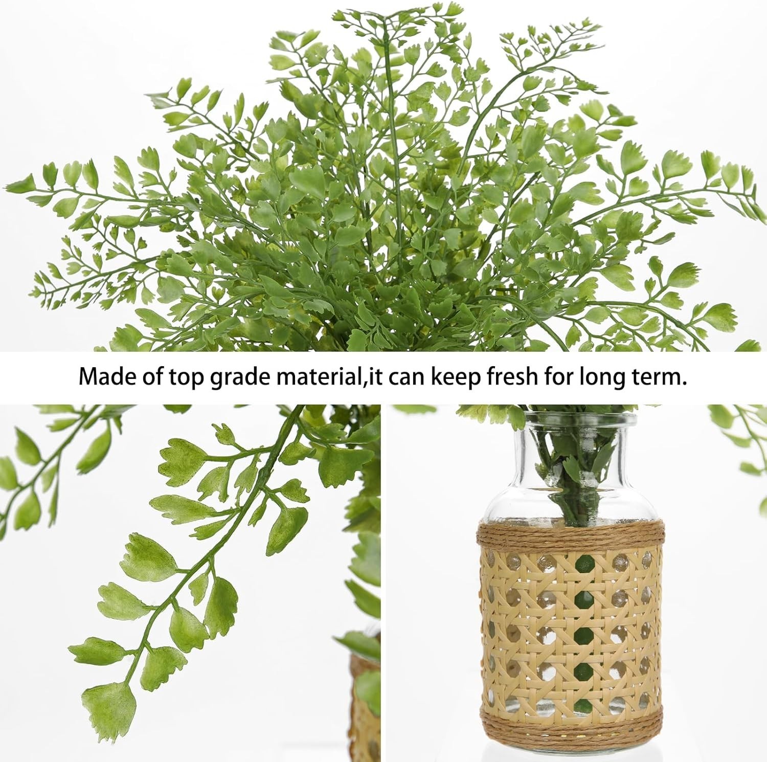 Elegant Artificial Fern in Mini Glass Vase – Perfect for Home Decor Centerpieces