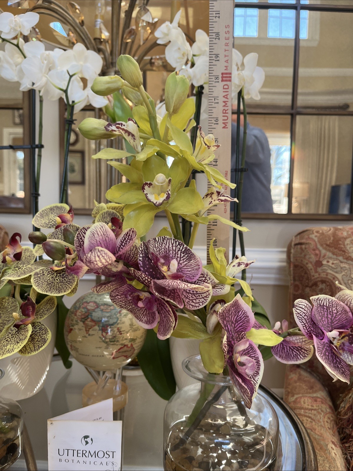 Uttermost – Gorgeous Faux Orchids ***PAIR 18” Tall 12” Tall TWO for Price ONE!