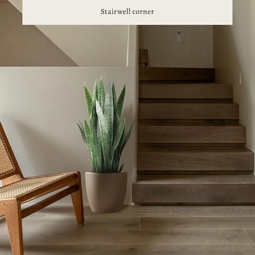 3FT Artificial Snake Plant, Fake Sansevieria Indoor Outdoor, 28 Thick PE 1 PC