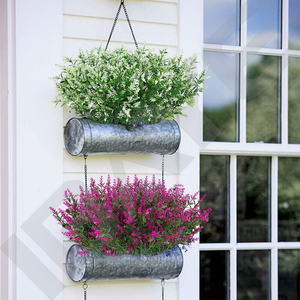 8 Bundles Artificial Flowers UV Resistant Fake Plants Outdoor Home Garden Decor