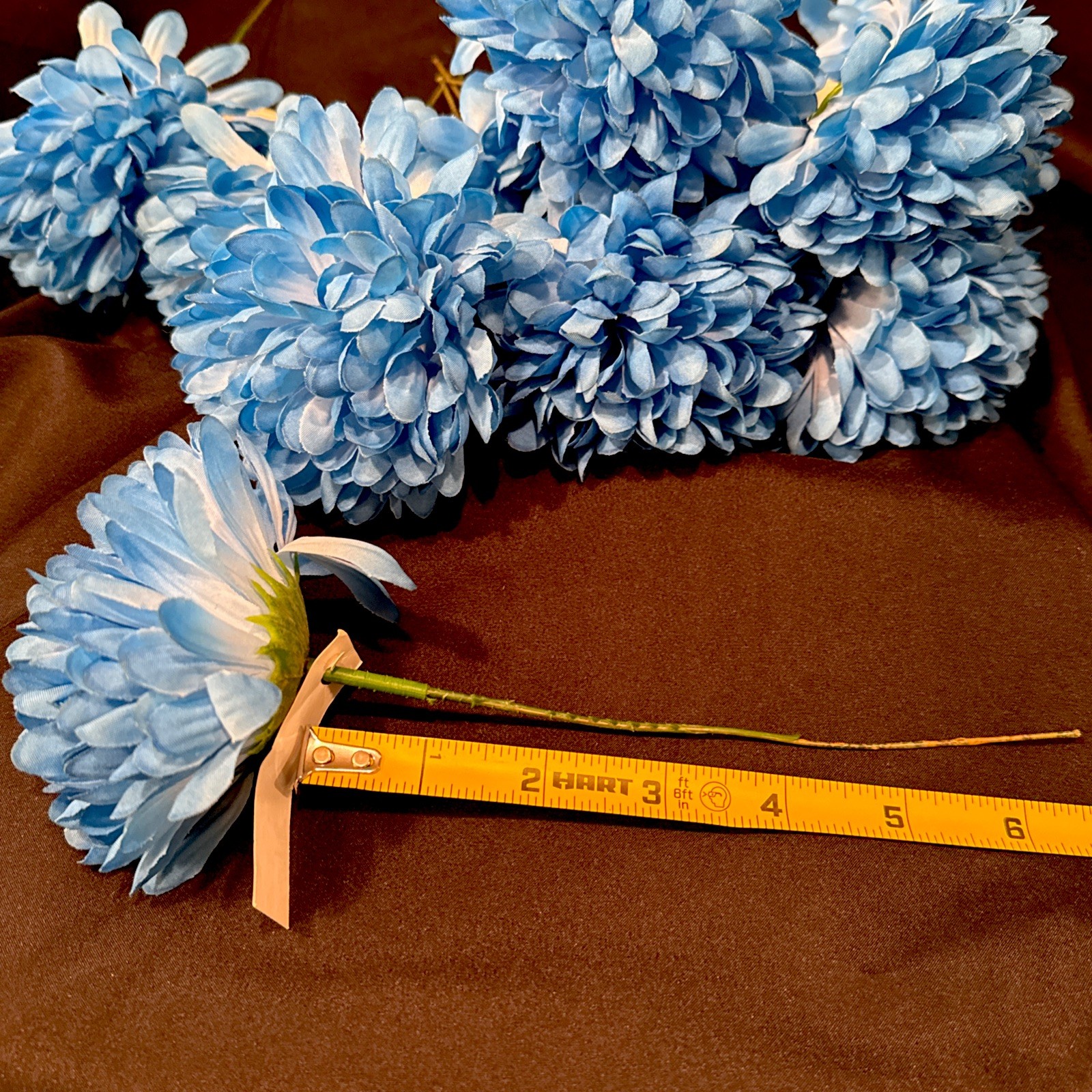 10pcs Artificial Chrysanthemum Ball Flowers Faux Mum Flower Bouquet Blue