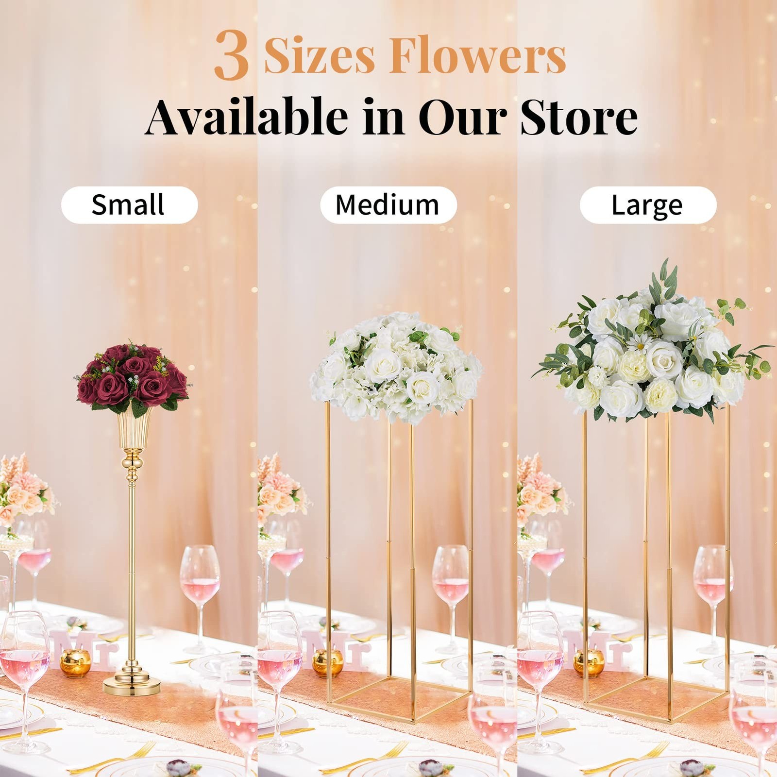 NUPTIO Flower Ball Arrangement Bouquet – 6 Pcs 9.5 inch Diameter Burgundy Fak…