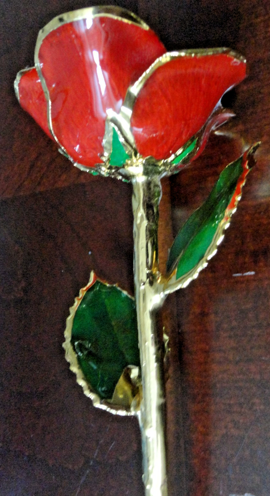 4 GLIDDED REAL ROSE GENUINE HAND DIPPED 24K GOLD LACQUER RED GOLDEN BLUE SILVER