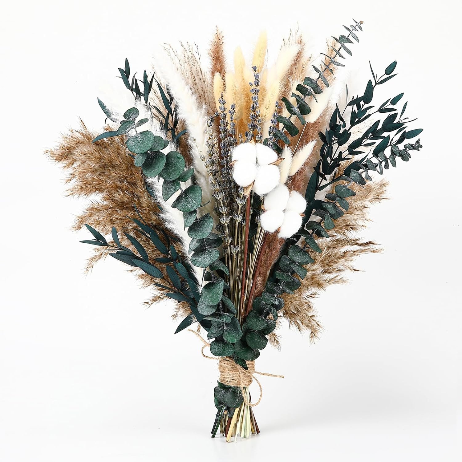 Natural Dried Flower Bouquet – Pampas Grass, Cotton Stems, Bunny Tails Grass, Eu