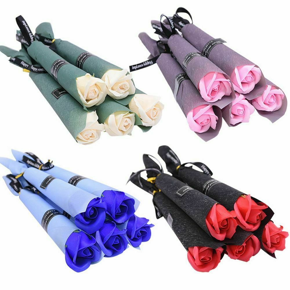 5pcs Soap Rose Artificial Flower Girl Friend Valentine’s Day Gift Anniversary