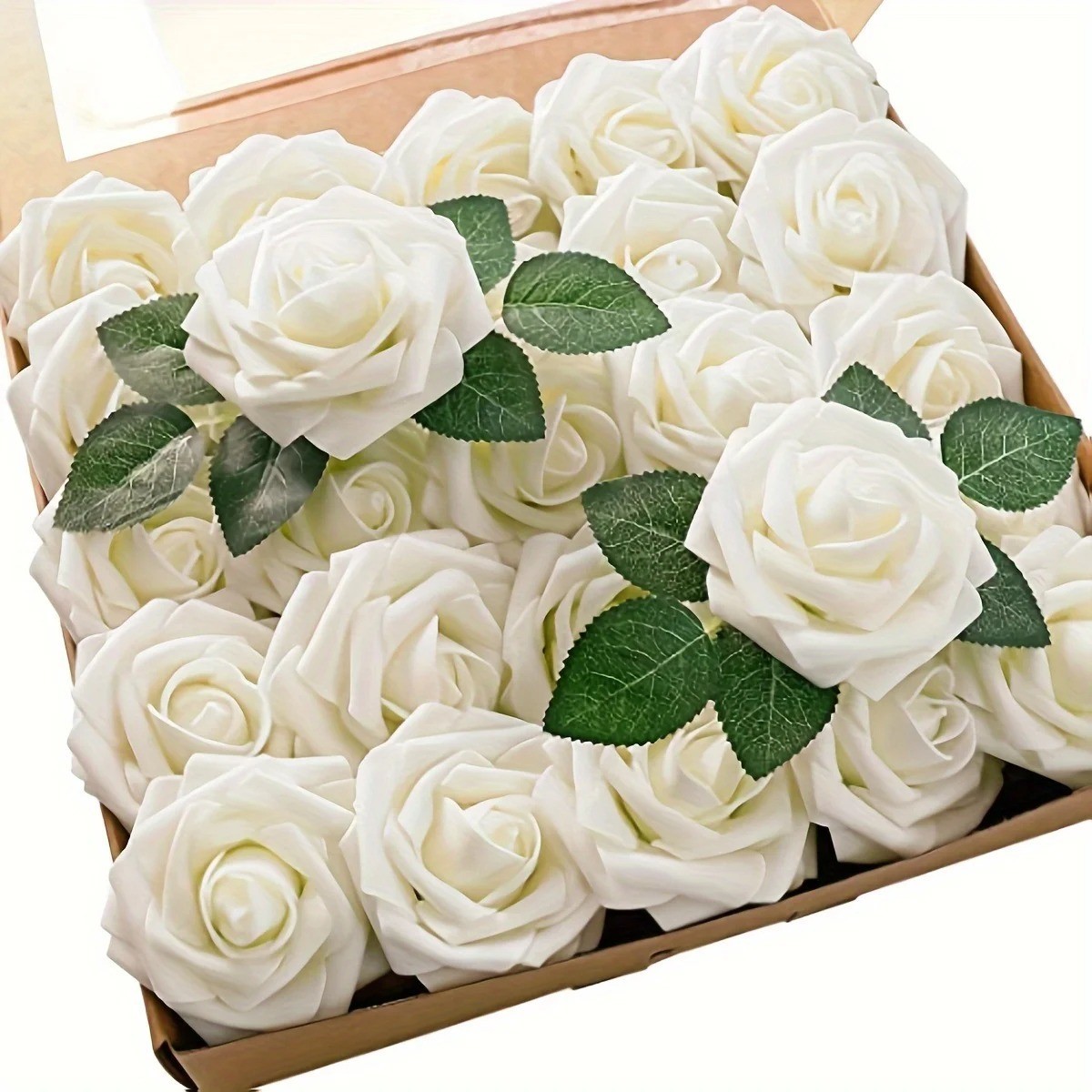 25Pcs Artificial Flowers Fake Flowers Roses Stem for DIY Wedding Bouquets Party