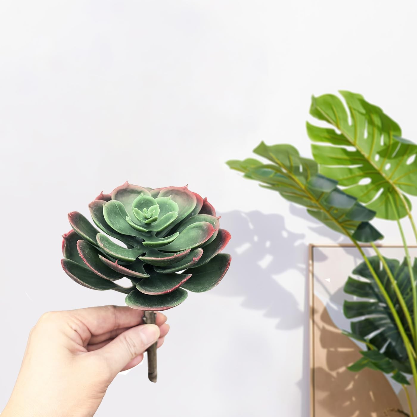2Pcs Artificial Succulent Plants, Lotus Flower Realistic Fake Succulents, Fak…