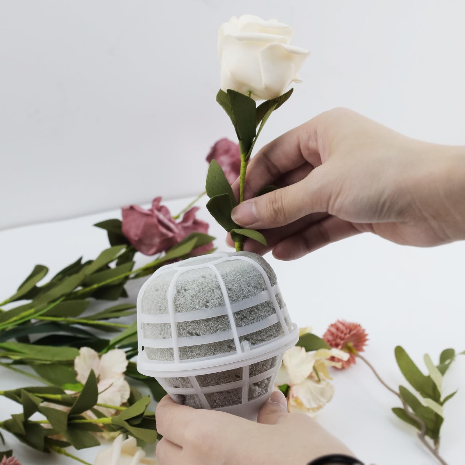 2 PCS Set Bouquet Holder Bridal Handle Flower Arrangement Rack Wedding Party