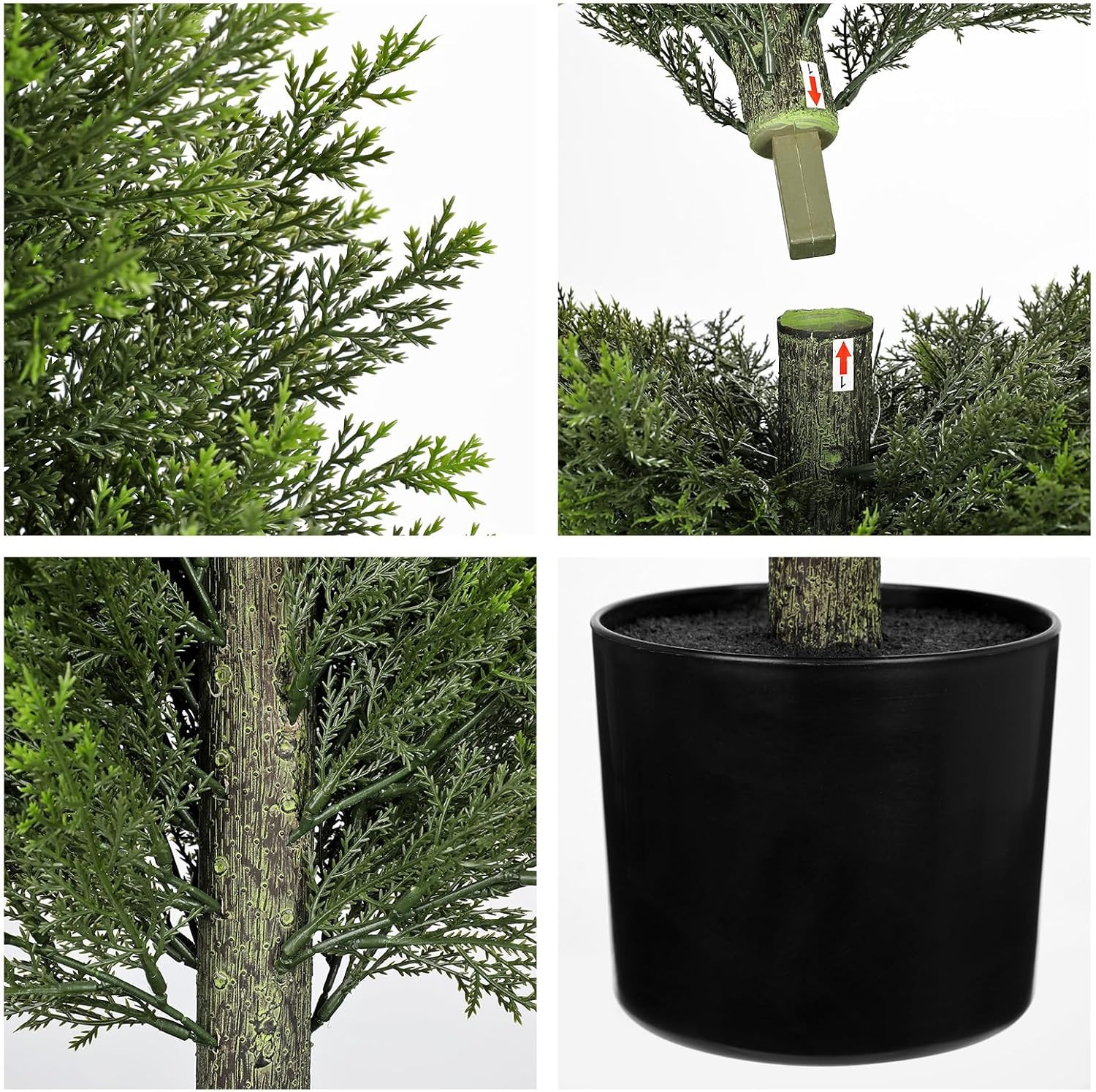 Set of 2 4FT Artificial Cedar Topiary Trees for Indoor/Outdoor Decor