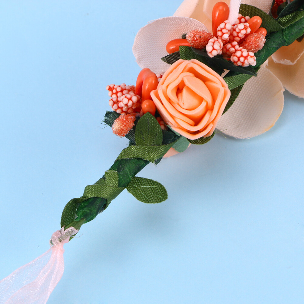 Flower Hair Band Flower Wristband Women Wedding Garland Headband