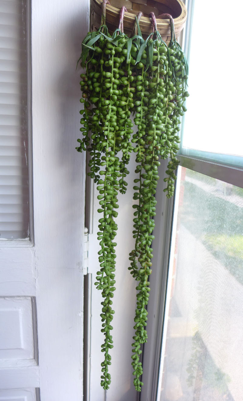 Set of 5 Pcs Pearl Bead Hangings Artificial Plant Plastic Home Wall Decoration