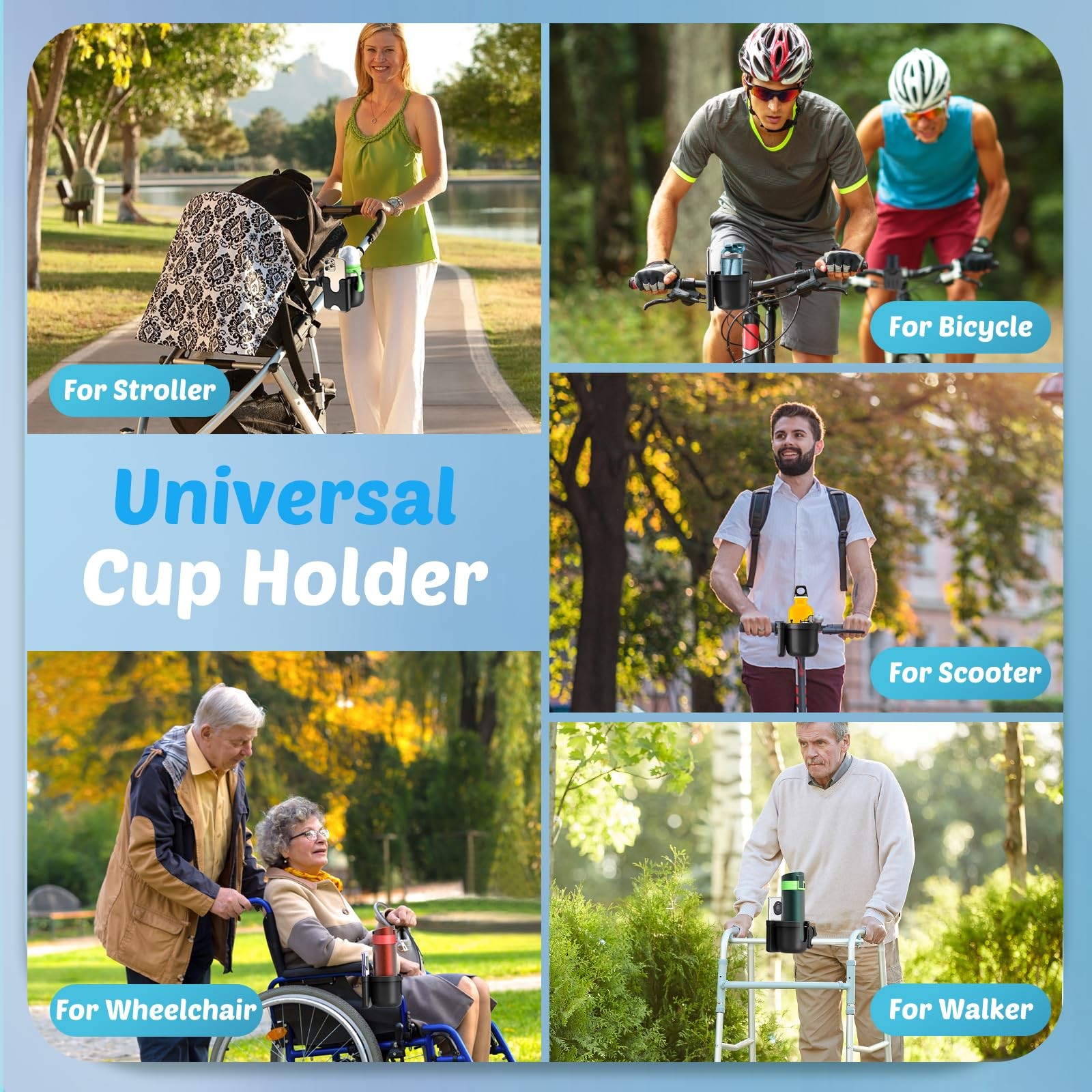 Cup Holder for Walker: Stroller 1 Count (Pack of 1), Black