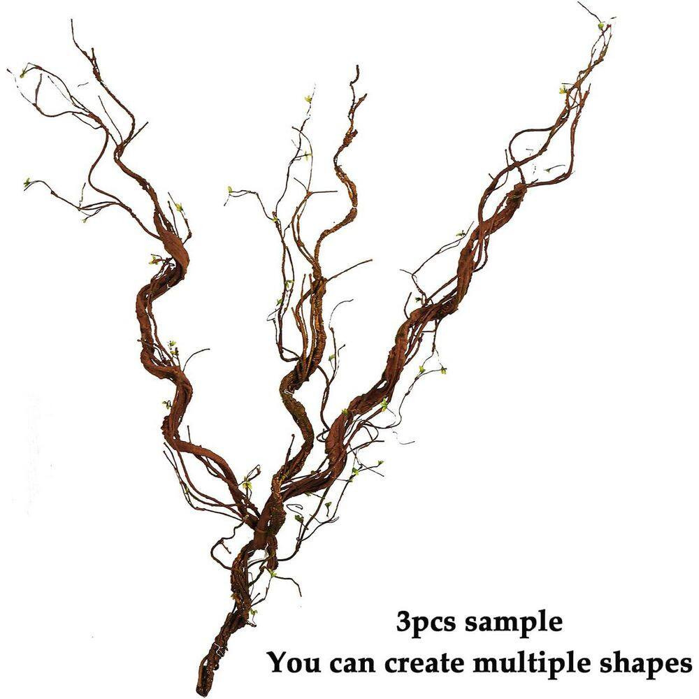 66.9 In. Brown Artificial Cherry Blossom Tree Trunk Twisted Cane Vine Foliage fo
