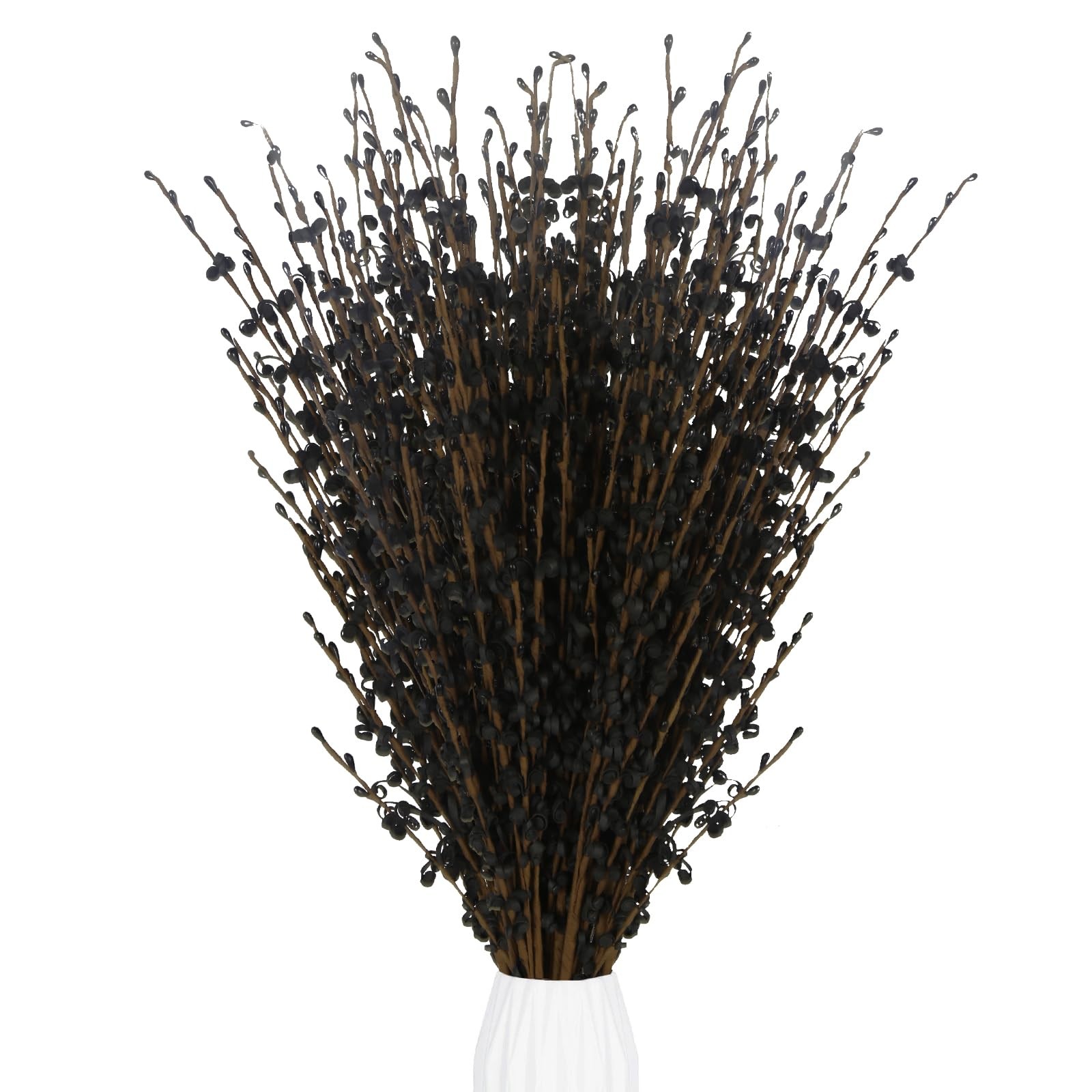 15PCS Black Flowers 29.5 Long Jasmine Artificial Flowers Faux Pussy Willow Br…